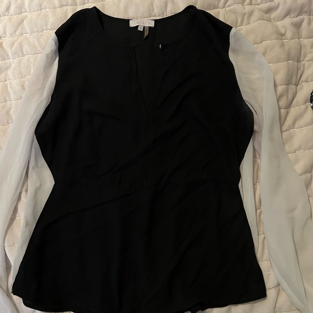 Black and white blouse